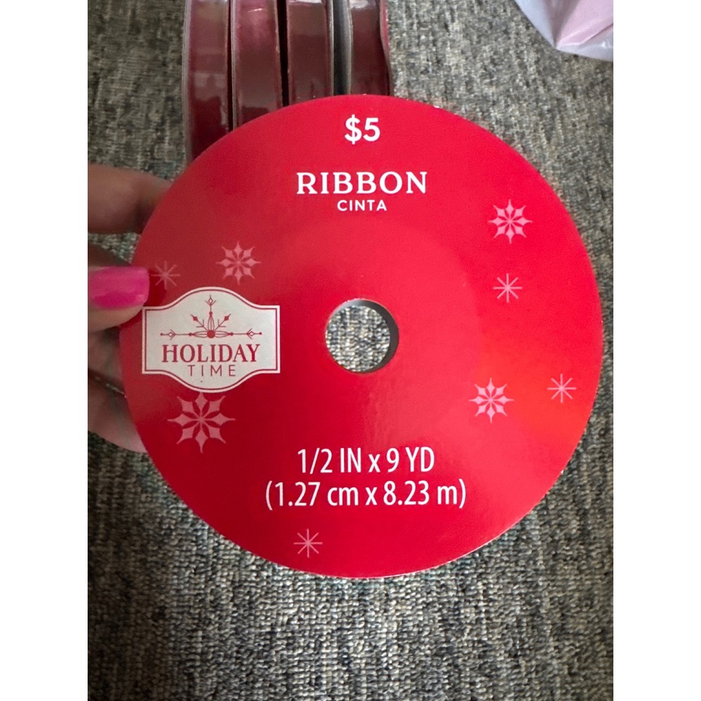 5-Holiday Time Red Velvet Ribbon 1/2 Inch x 9 Yards Bulk Christmas Crafting 36yd - Picture 2 of 2